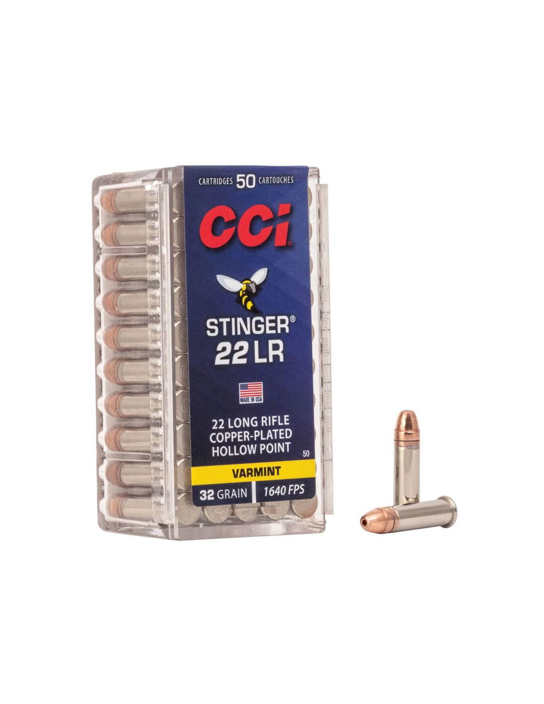 Munición CCI Stinger - .22 LR - 32 grains - CPHP